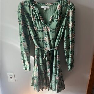 Floral Green Wrap Dress